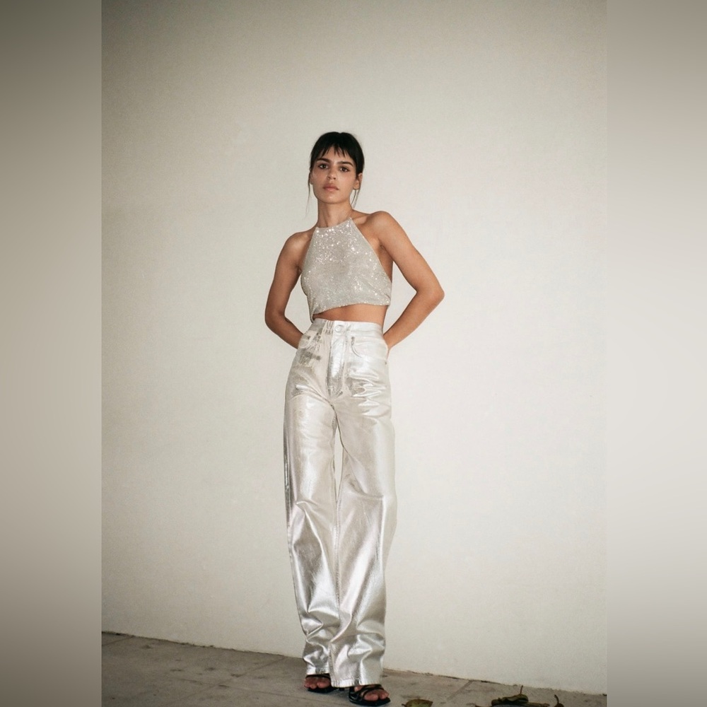 Zara Viral Metallic Jeans